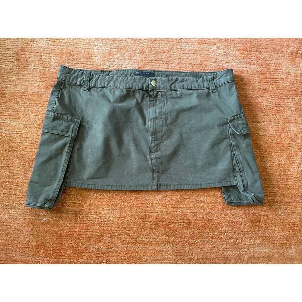 ASOS DESIGN bellow pocket mini skirt in khaki
